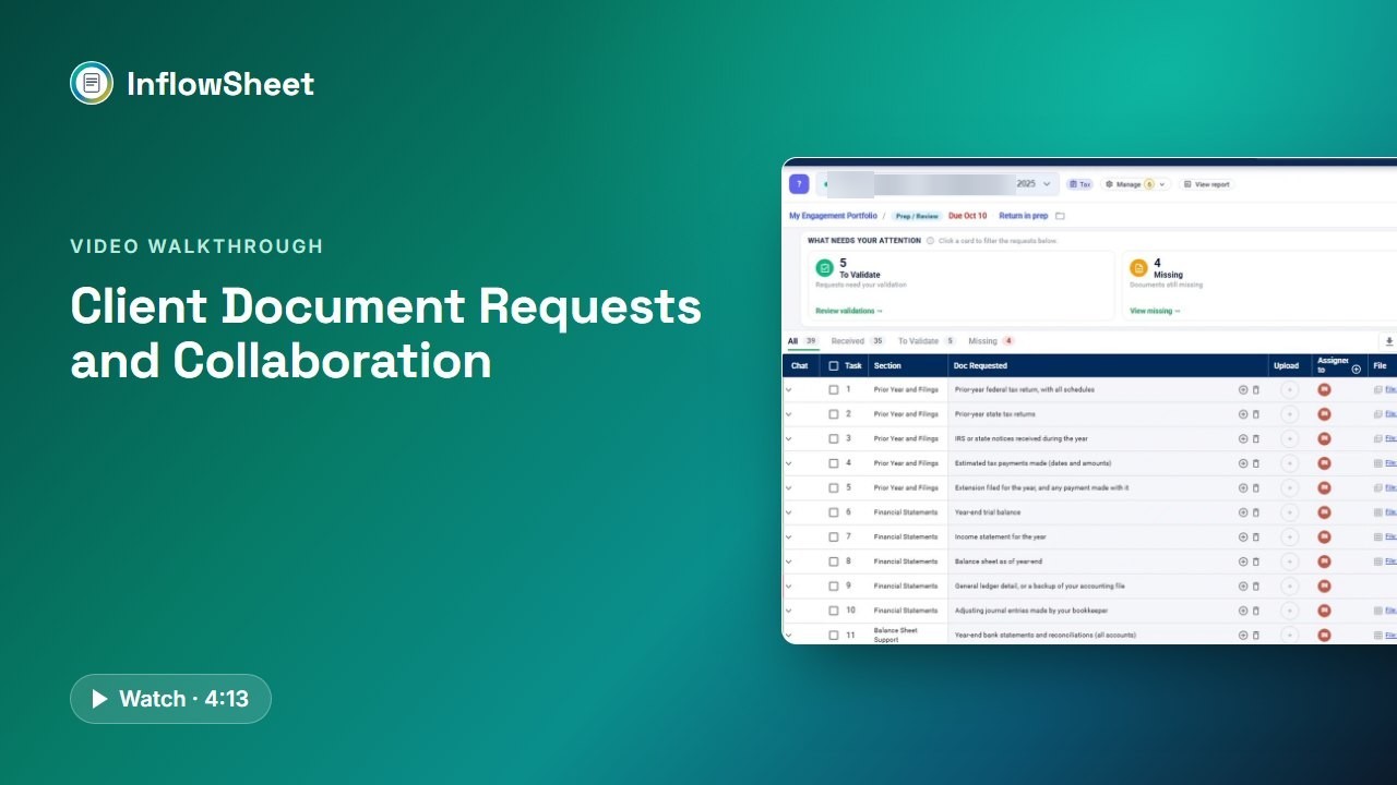 Client document requests: walkthrough thumbnail
