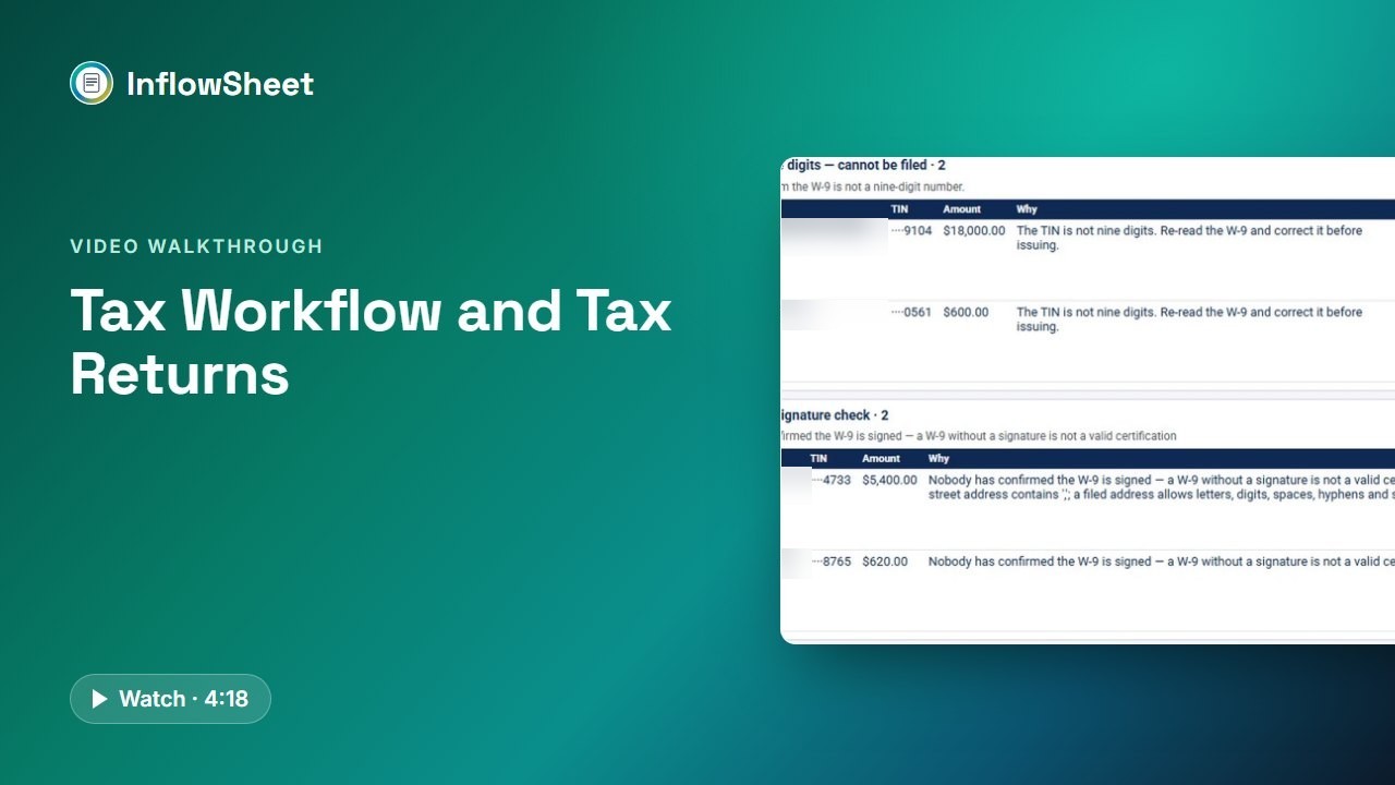 Tax workflow and returns: walkthrough thumbnail